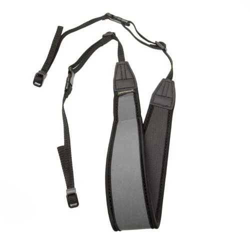 What are the benefits of the neoprene material used in the strap?